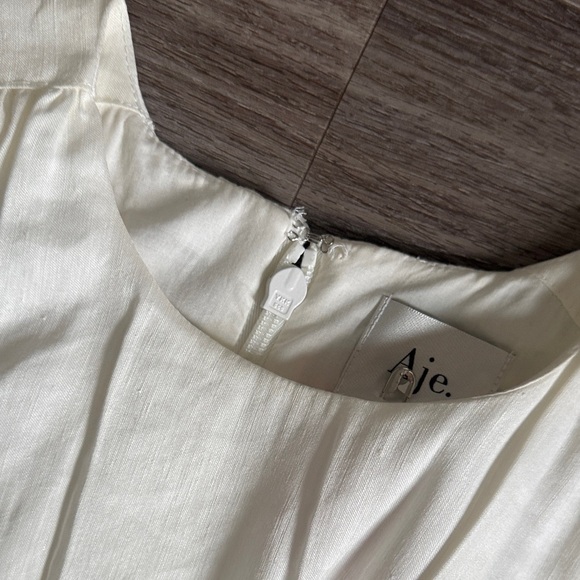 Aje Dress Ivory and Mahogany Asymmetrical Reflection Cut out hi lo Size 10 - Picture 10 of 12